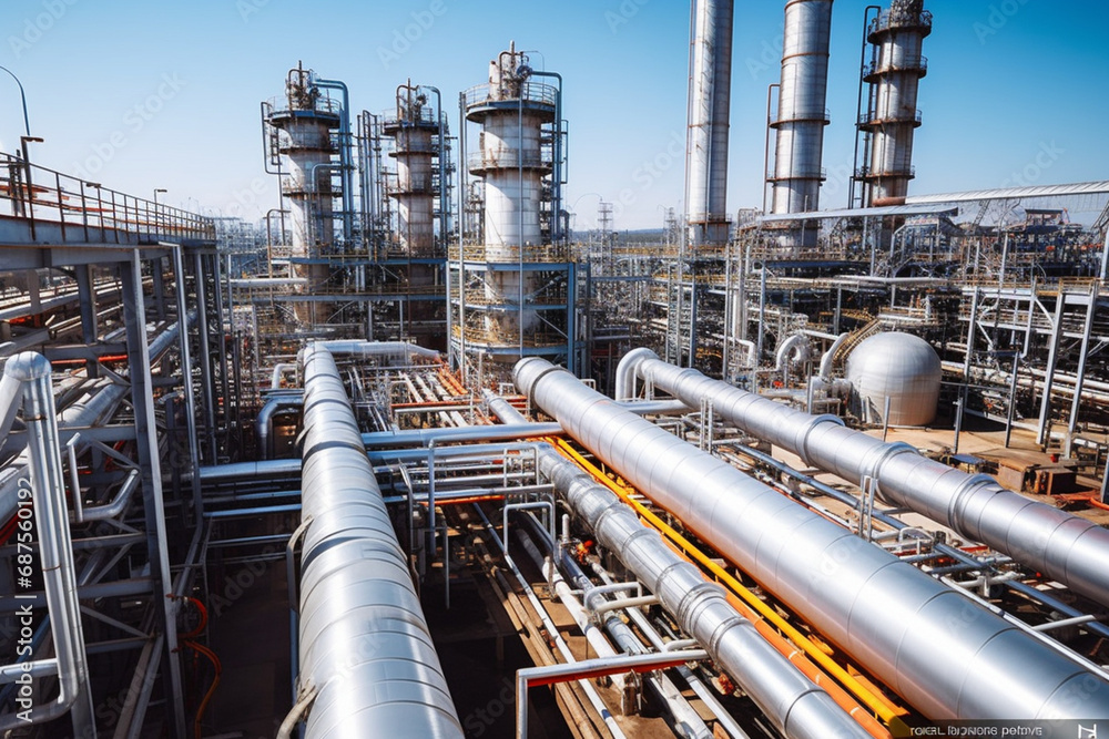 large oil and gas refining enterprise with a long network of transporting pipes,top view,aerial photography,oil and gas refining concept,economics,energy resources, ecology and sustainable development large oil and gas refining enterprise with a long network of transporting pipes,top view,aerial photography,oil and gas refining concept,economics,energy resources, ecology and sustainable development