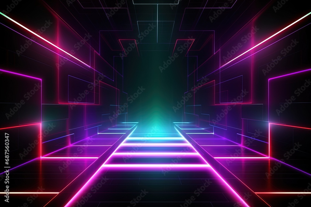 custom made wallpaper toronto digitalParty Pulse Abstract Neon Waves Fantastic Fusion Neon Lightscape,Neon Dance Floor Background