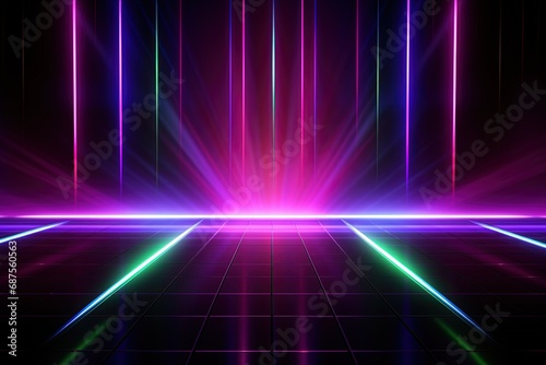 Party Pulse Abstract Neon Waves Fantastic Fusion Neon Lightscape,Neon Dance Floor Background