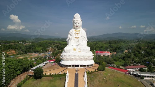 Chiang Rai, Thailand - June 1, 2023 : Wat Hyua Pla Kang (Chinese temple) in Chiang Rai province, Thailand