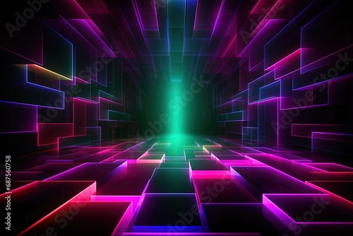 Party Pulse Abstract Neon Waves Fantastic Fusion Neon Lightscape,Neon Dance Floor Background