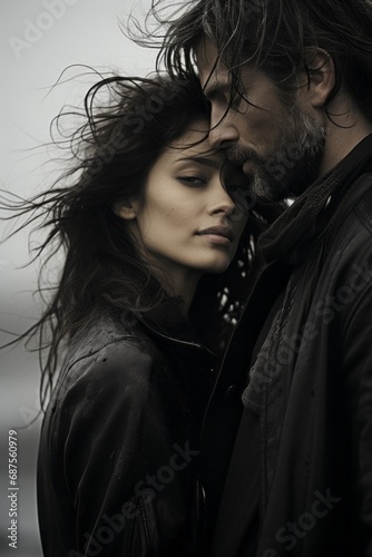 stylish emotional fashion photography of a beautiful couple