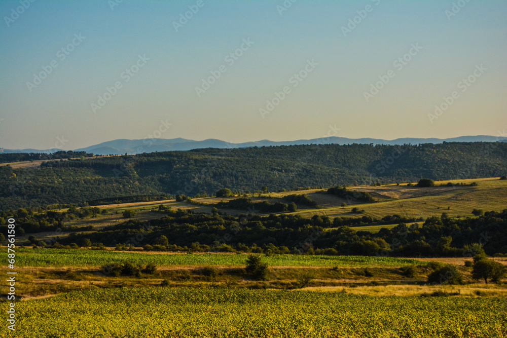 landscape of the hills and mountains