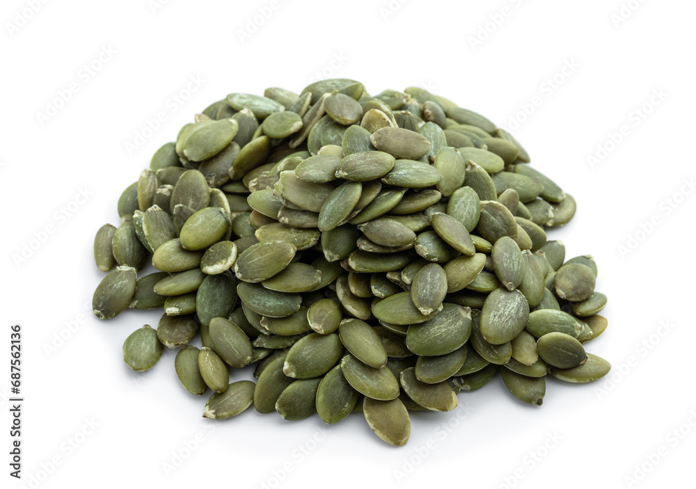 Pumpkin seeds isolated on white background Pumpkin seeds isolated on white background