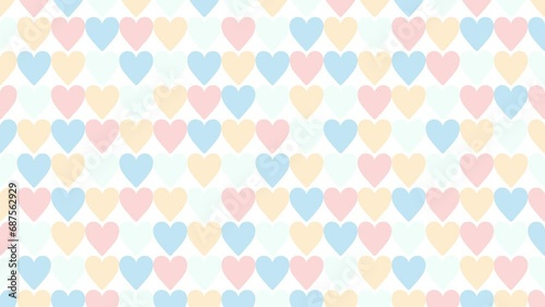 Wallpaper Mural レトロなハートパターン背景素材（ピンク＆ブルー）6秒ループ Torontodigital.ca