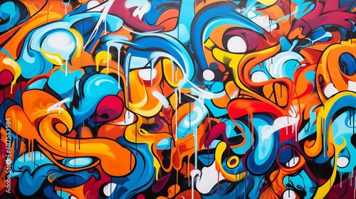 Vibrant Urban Expression: Abstract Graffiti Art Fusion   © Kristian