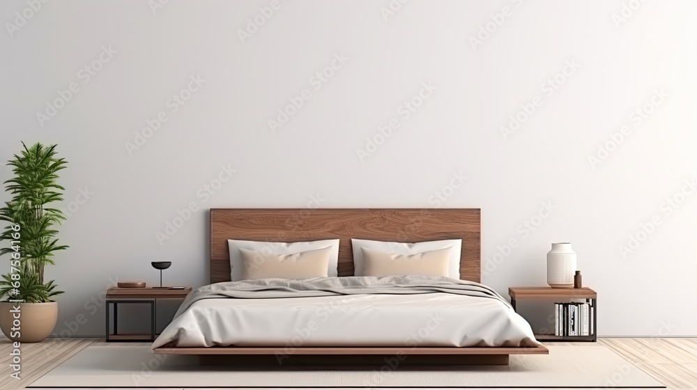 Home mockup, Bedroom interior, Minimal for realistic Home mockup, Bedroom interior, Minimal for realistic