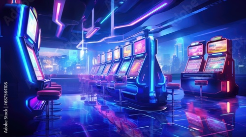 Jackpot win in a high-tech futuristic casino
