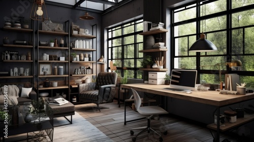 Industrial Charm Home Office © Soontorn