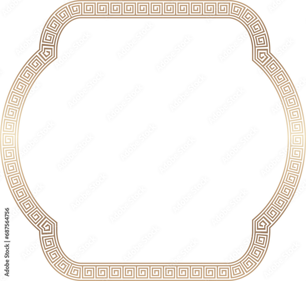 Square shape vintage frames meander frame Greek key pattern Greek ...