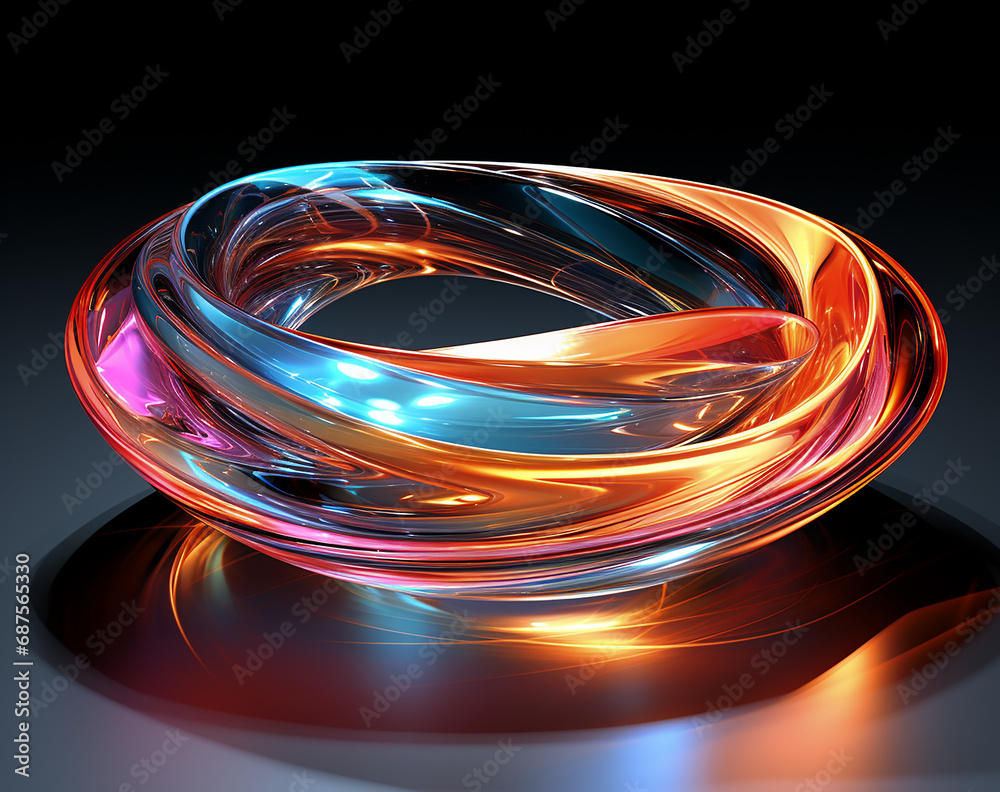 Kristalle, leuchtende Ringe und Knoten Kristalle, leuchtende Ringe und Knoten
