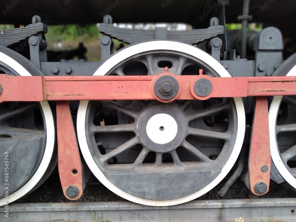 Locomotive wheels on the rails