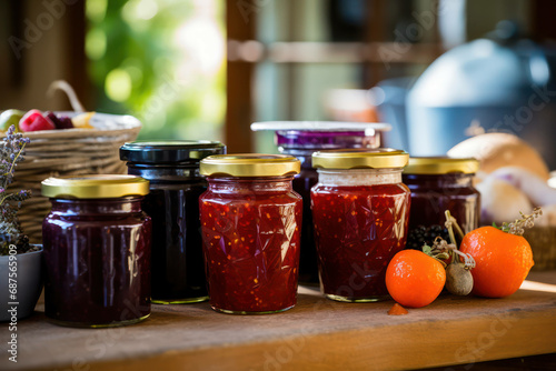 Jam background fruit glass jar ingredient sweet homemade organic healthy background food