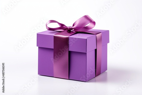purple present box isolated on white