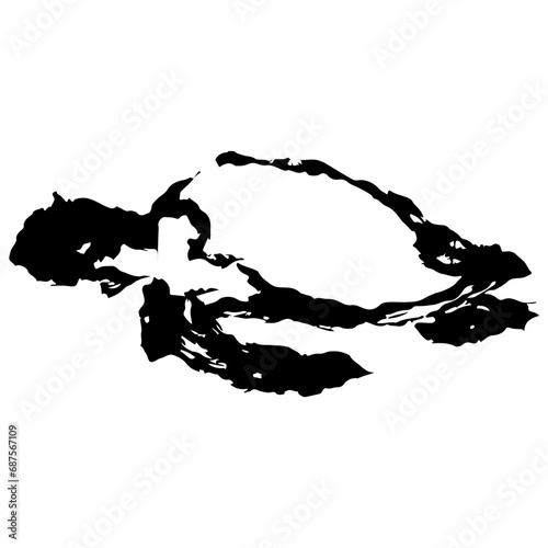 亀の墨絵風のイラスト素材　ベクター