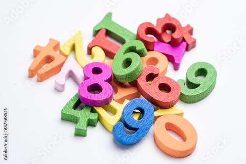 Math number colorful, education study mathematics learning teach concept.