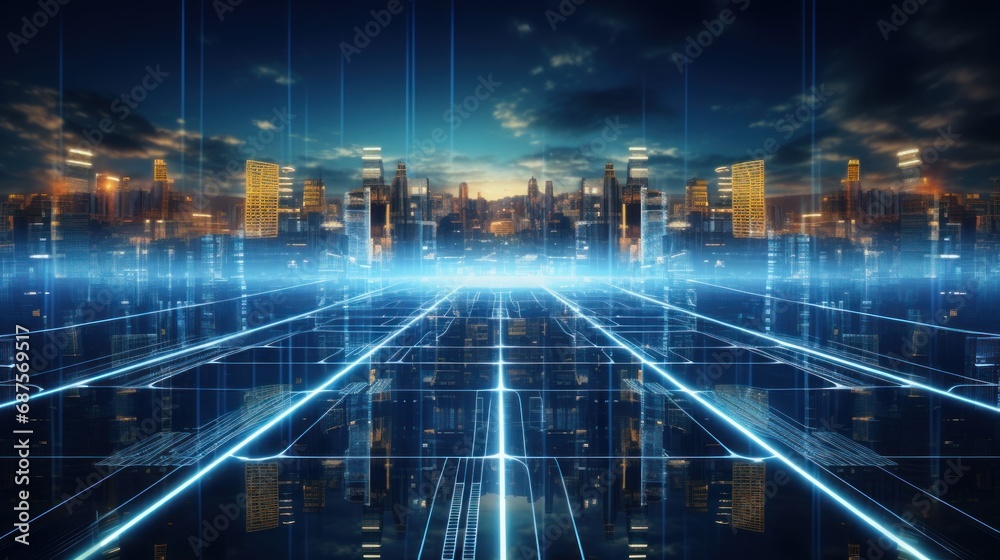 Fototapeta premium Digital Transformation in IT Background