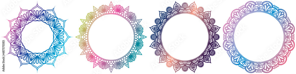 line art circle elements set. mandala circular design. mandala border design. art frame. line art circle elements set. mandala circular design. mandala border design. art frame.