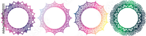 coloring art frame design, art circle set, mandala border design.