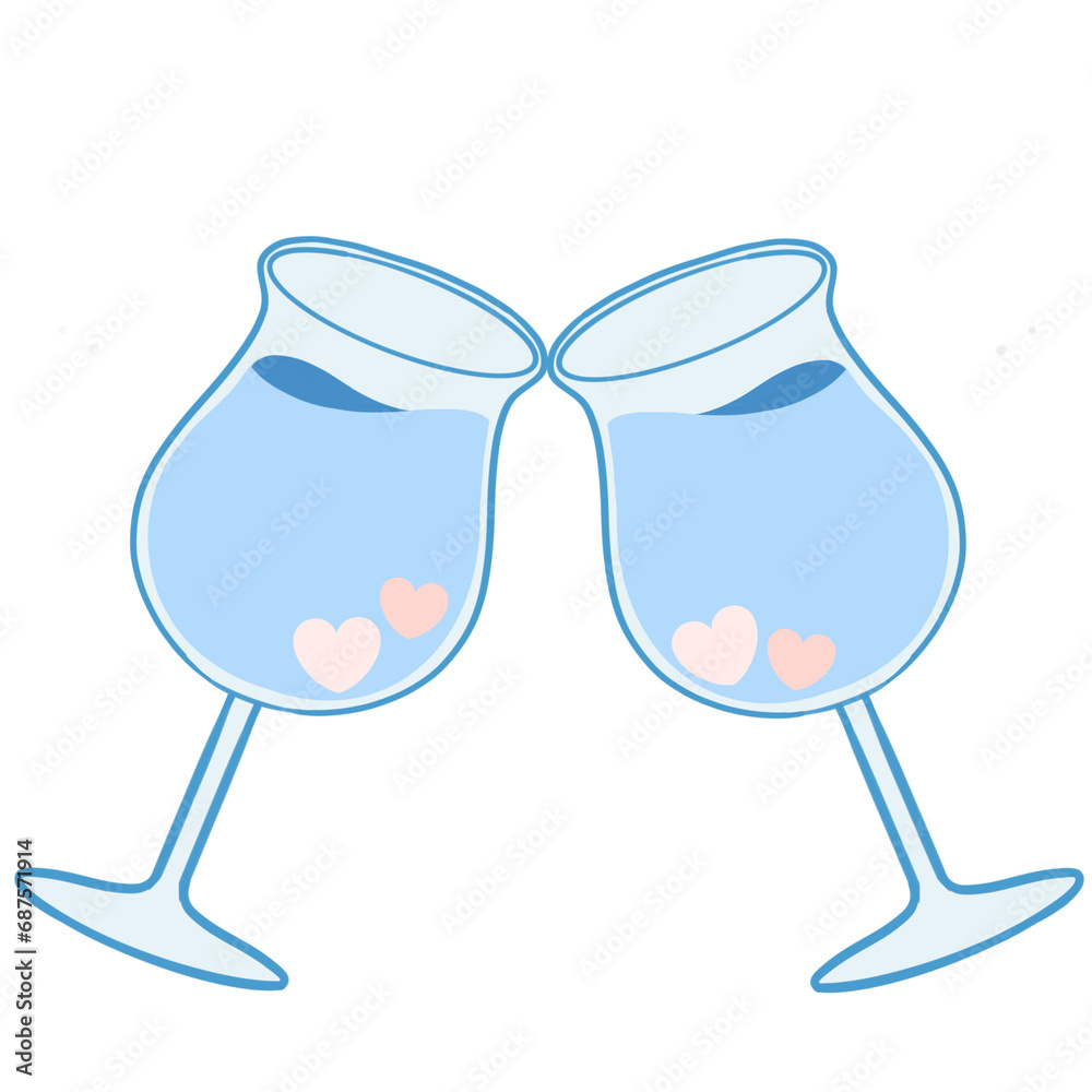 two glasses with bows