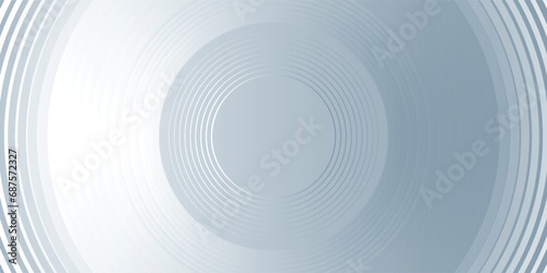 Abstract modern grey gradient background with circle lines. Elegant geometric lines pattern. Futuristic technology concept. Horizontal banner template