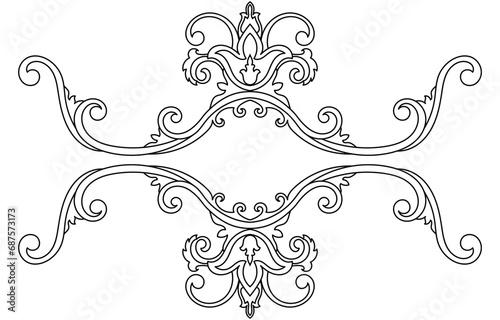 decorations floral pattern vintage baroque frame scroll ornament carved border floral retro pattern antique style acanthus leaf swirl decorative design element line art
