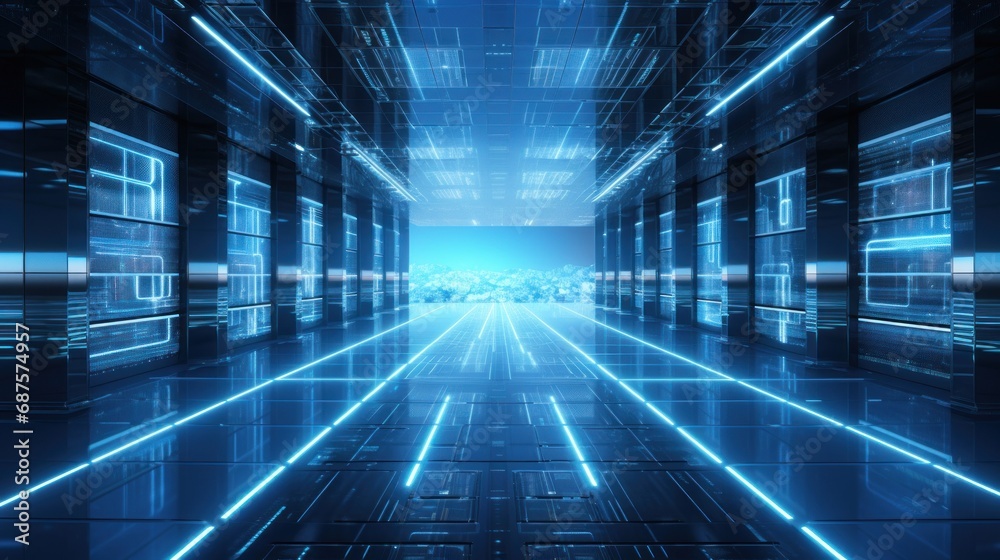 Obraz premium Futuristic Data Center Visualization