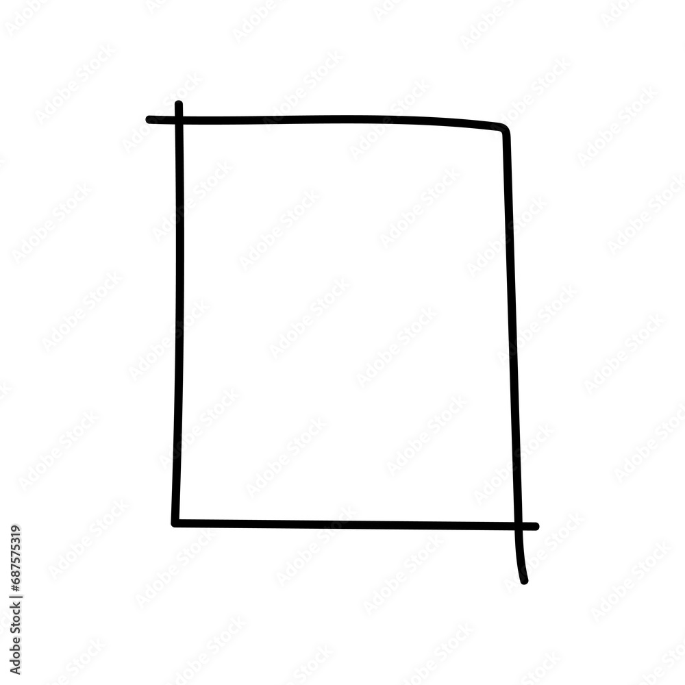 Hand drawn doodle frame on transparent background Hand drawn doodle frame on transparent background