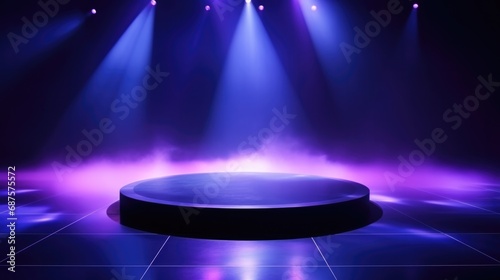 The dark blue stage background interior texture for display products