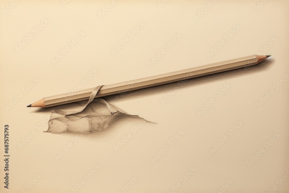 Pencil and pencils on colour background in box Pencil and pencils on colour background in box