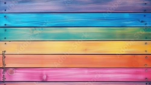 Rainbow colorful wood background texture.