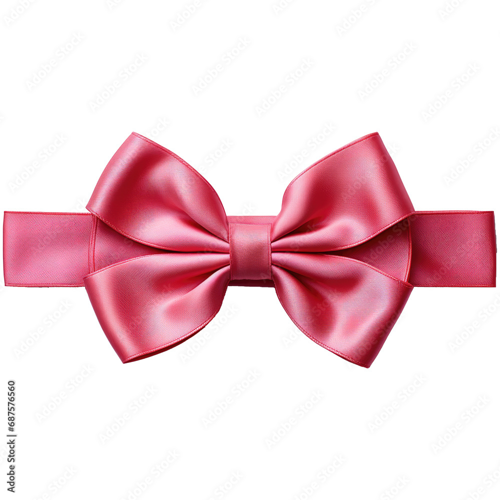 pink ribbons tied in a bow on white background  professional photography
