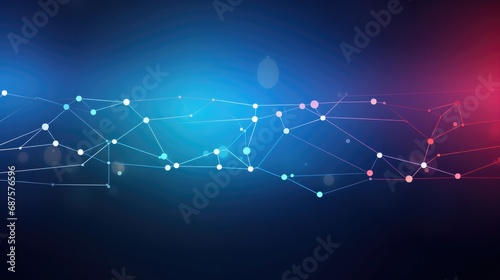 Abstract lines and dots connect simple futuristic technology background