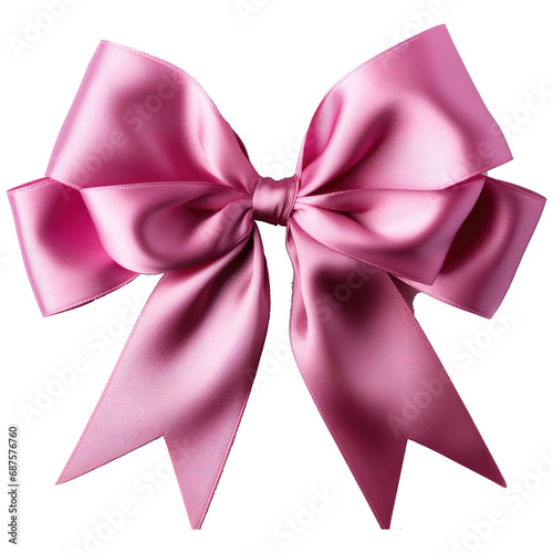pink ribbons tied in a bow on white background professional photography 