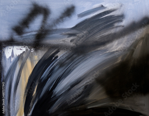 Obraz na płótnie Abstract contemporary art in grey, black and beige for prints, wall art, packaging etc. multimedia abstract background w salonie