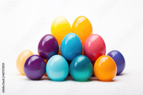 Colorful Easter eggs on white background © Venka