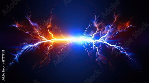 Abstract lightning, colorful lightning background, electric fractal background