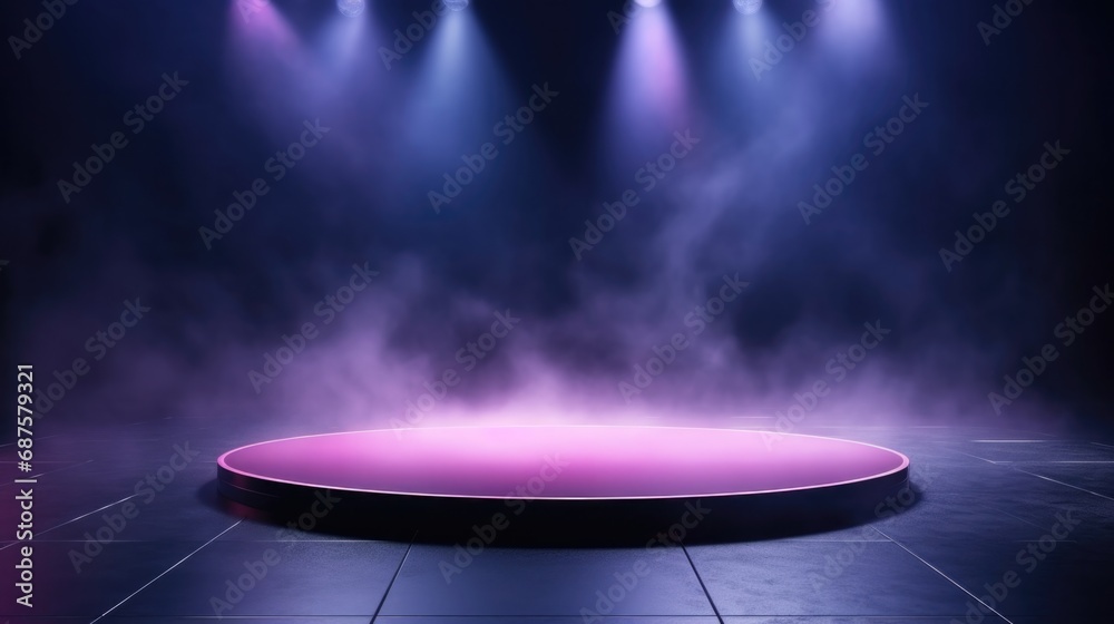 The dark blue stage background interior texture for display products