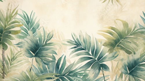 Modern colorful tropical leaves pattern. photo