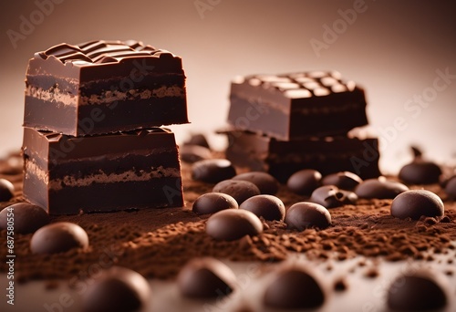 Brown pieces of chocolate