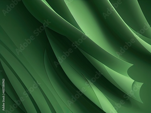 Modern dark green gradient paper cut abstract background vector illustration