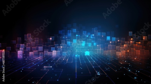 Modern IT Technology Show Evolving Particle Abstract Background