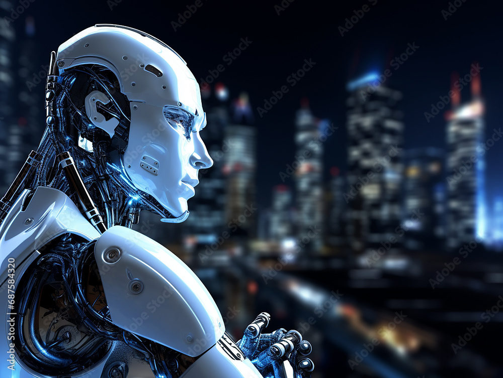 3D Humanoid Robot Thinking with Industrial Background