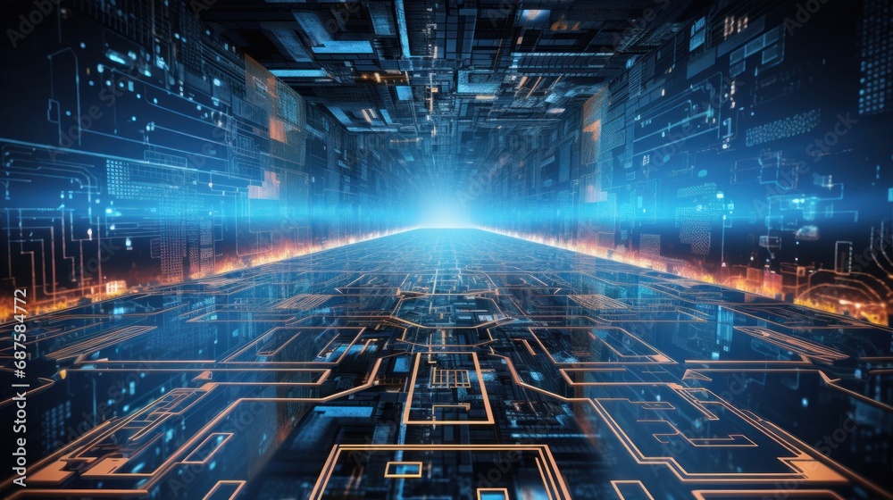 Obraz premium Synthesize Abstract Concepts in the Realm of IT Innovations