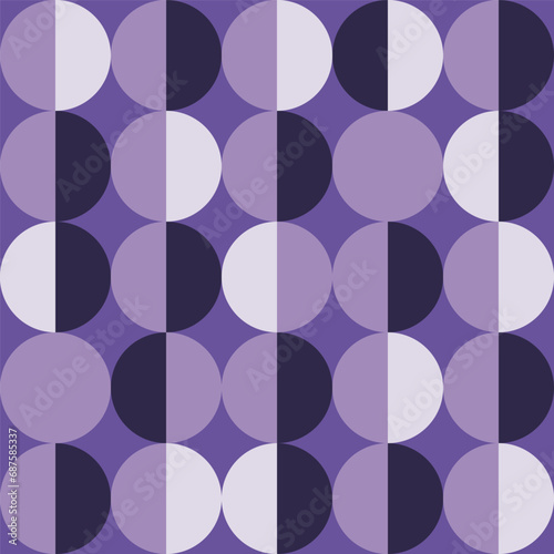 Retro half-circles check purple disco pattern