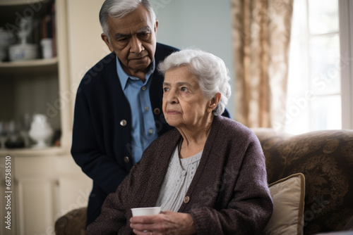 An elderly couple radiates happiness, love and togetherness in their harmonious company.