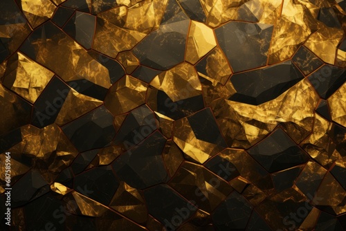 Dark Emperor Gold Venturer Traveler Background Texture Pattern - Luxury Black and Golden Grunge Wall Stone and Metal Backdrop created with Generative AI Technology