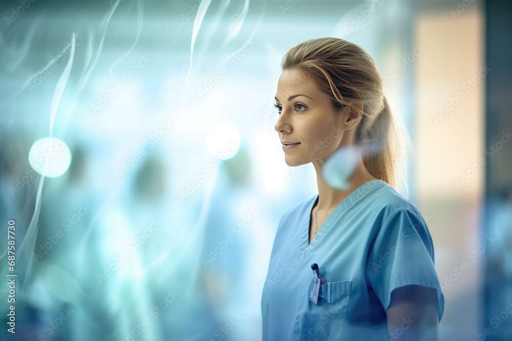 Obraz premium Young beautiful Registered Nurse, future doctor