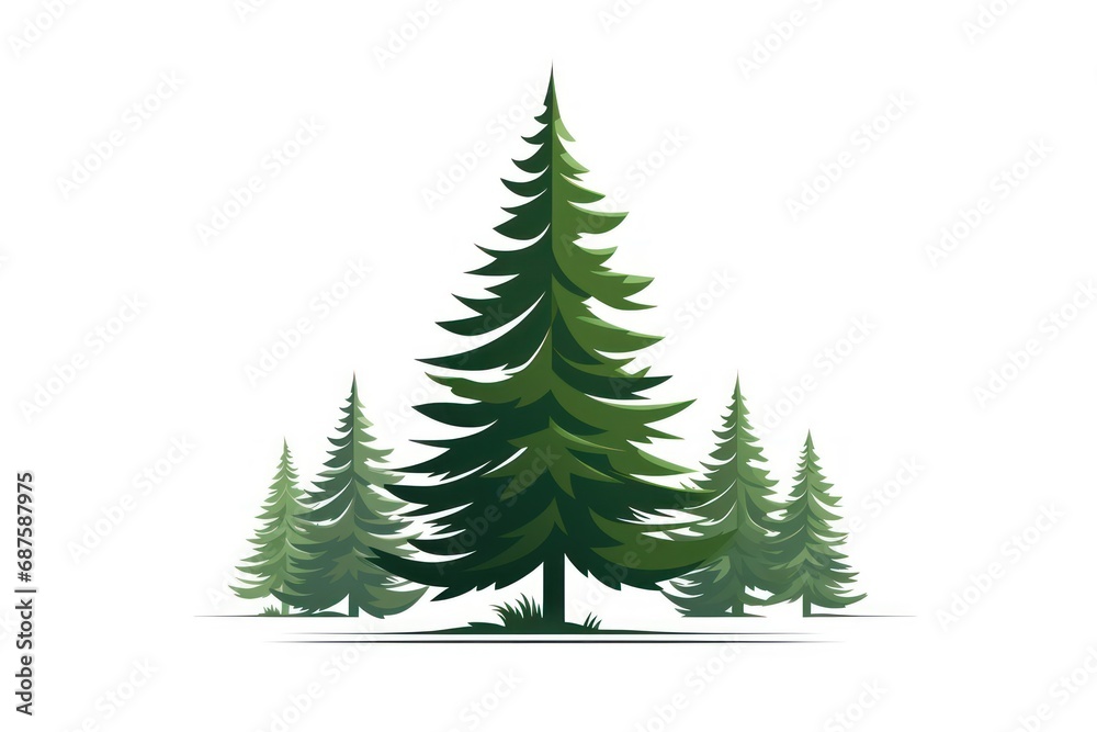 Pine tree icon on white background 