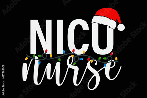 NICU Nurse Christmas T-Shirt Design